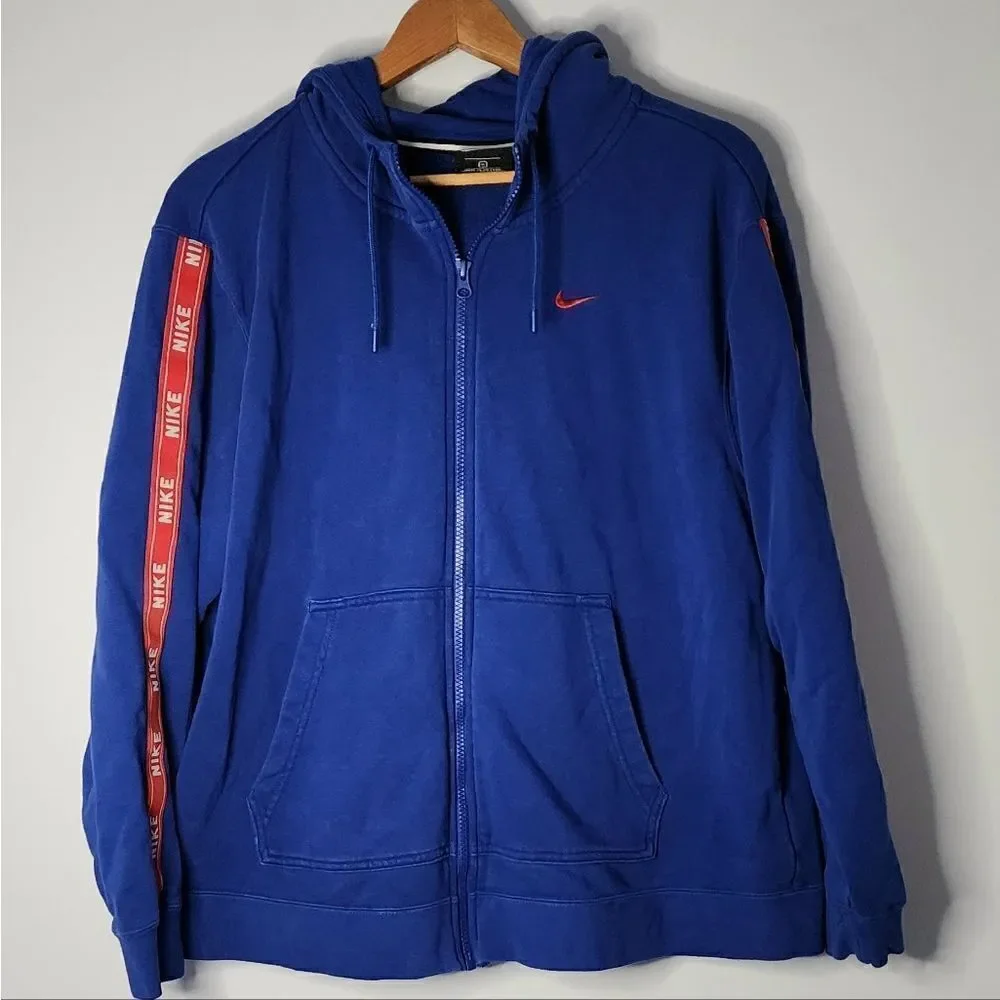 Nike full zip men's hooded full zip sweatshirt size 1X spellout sleeve